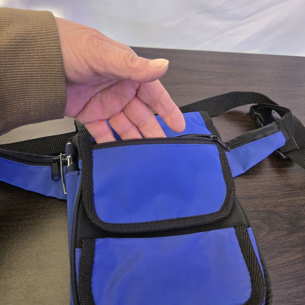 Blue and Black Men's Crossbody Bag - Picture 4 of 12